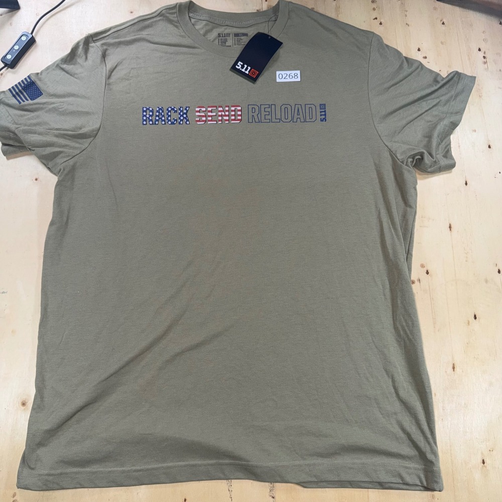 5.11 Tactical Mens XL Rack Send Reload Graphic T Shirt Ranger Green NWT